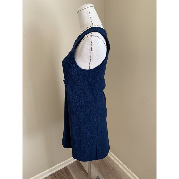 90s Vintage Betsey Johnson Blue Glitter Black Label Dress Party Mod 60s Medium - Picture 4 of 11